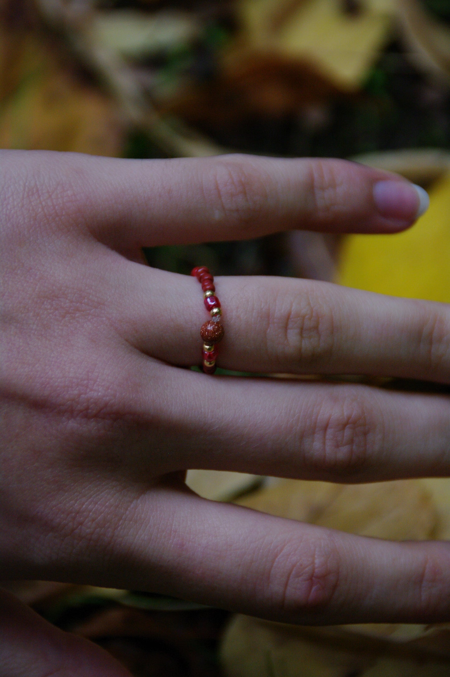 Red Berry Ring with Goldsone