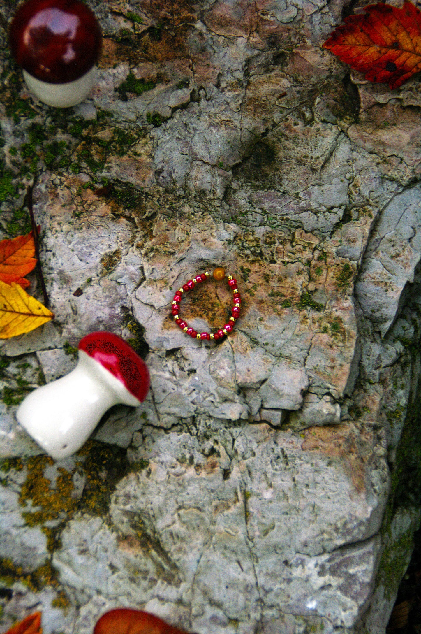 Red Berry Ring with Tiger's Eye